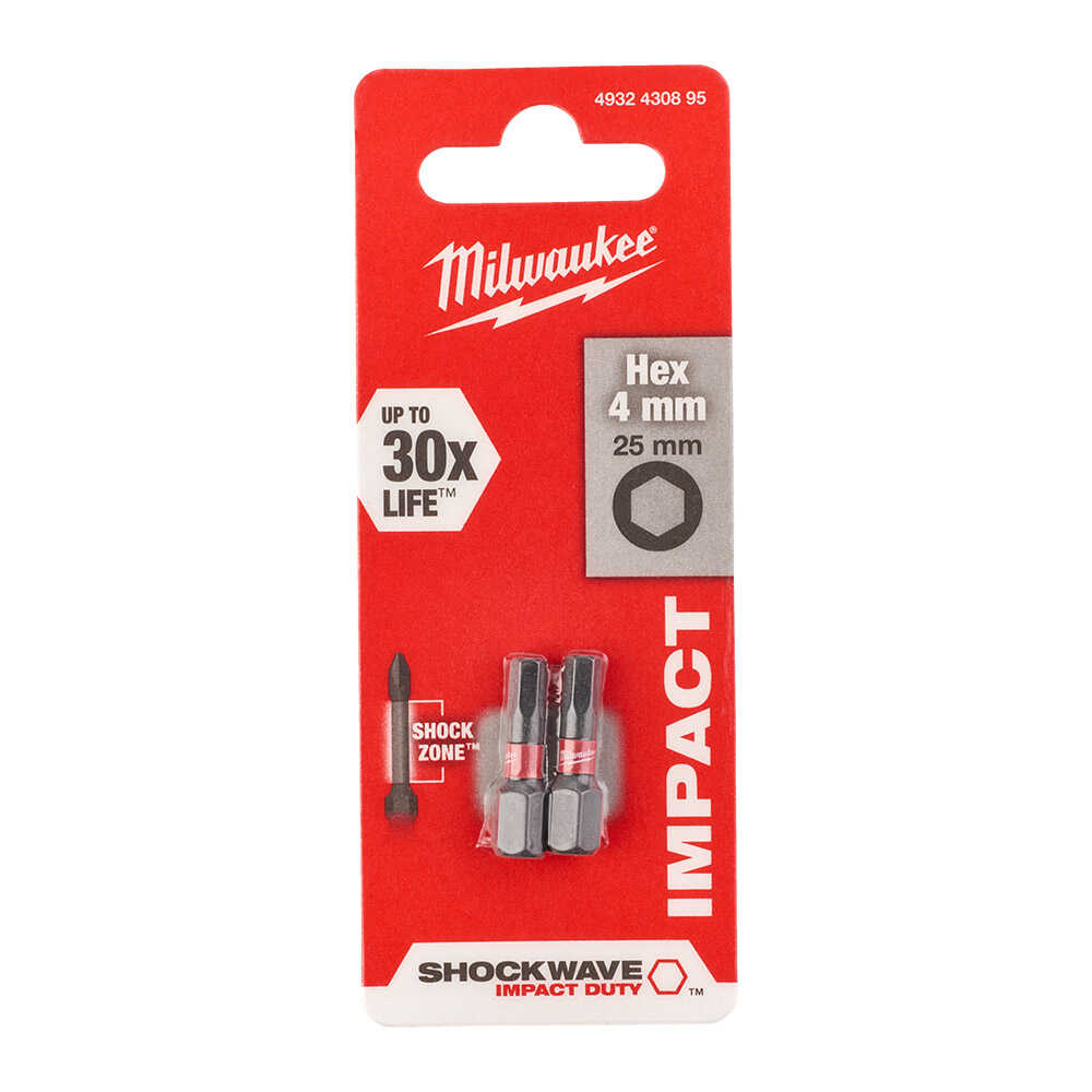 BİTS UÇ HEX4,0mm 25mm 2Lİ PKT SHOCKWAVE İMPACT