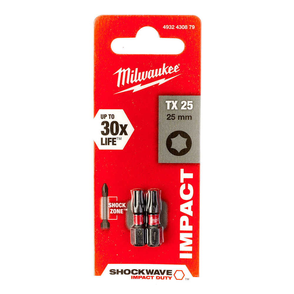 BİTS UÇ TX 25 25mm 2Lİ PKT SHOCKWAVE