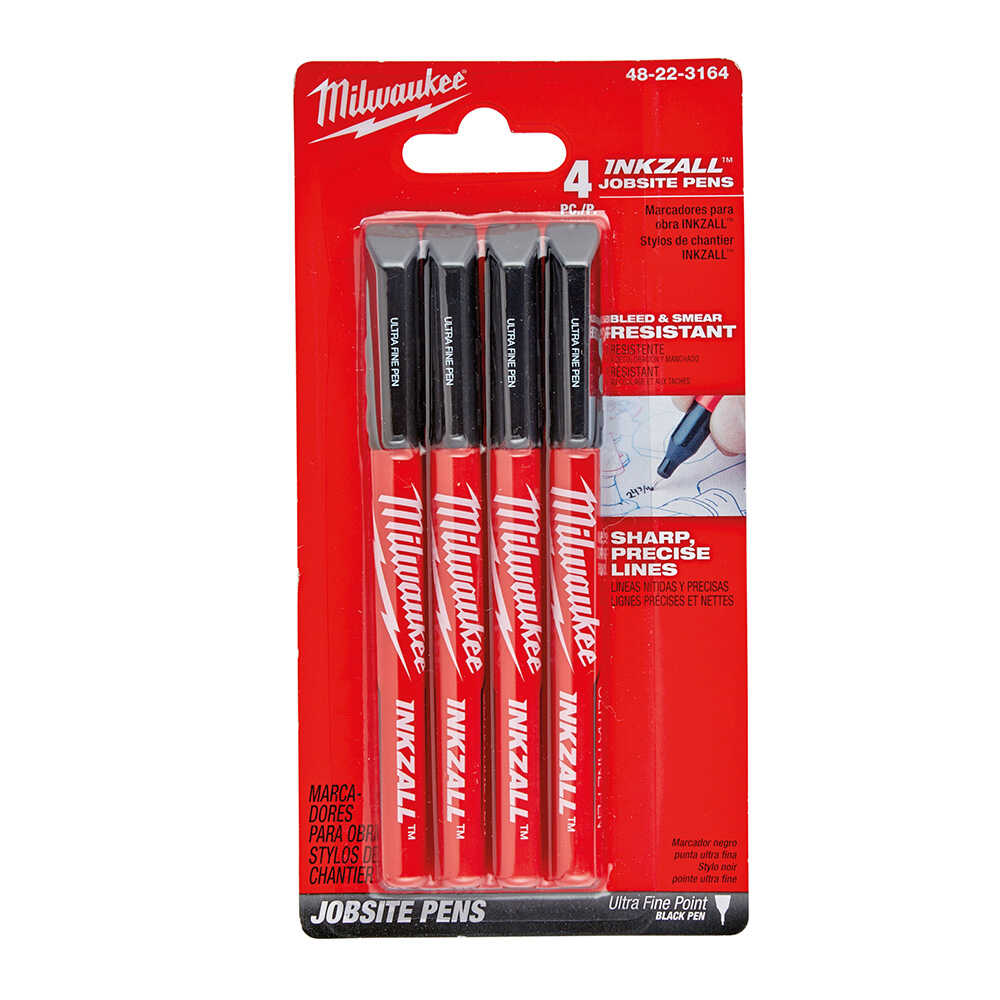 INKZALL İNCE UÇLU SİYAH MARKER 4 PARÇA