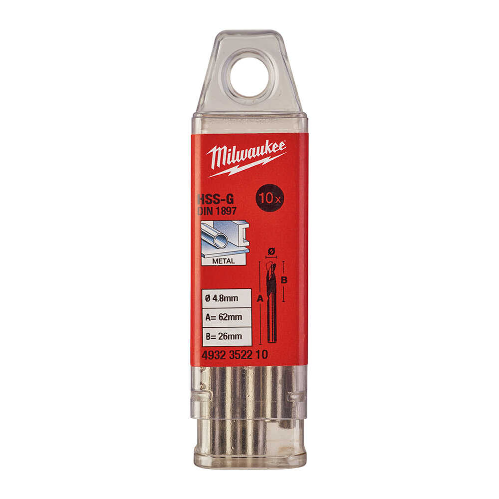 METAL MATKAP UCU HSS KISA SERİ 4,8 X 62 mm. 10LU