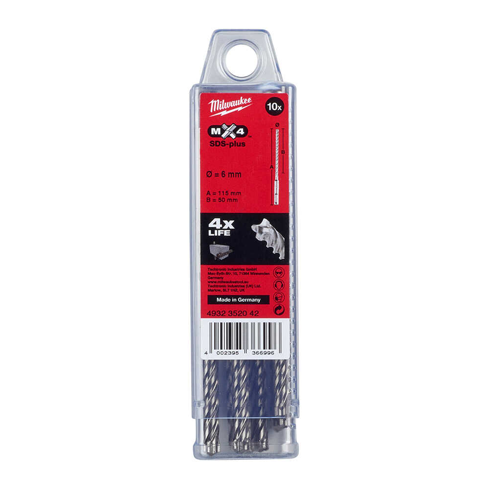 SDS-PLUS 6x115 MATKAP UCU MX4 SERİ 10LU PKT