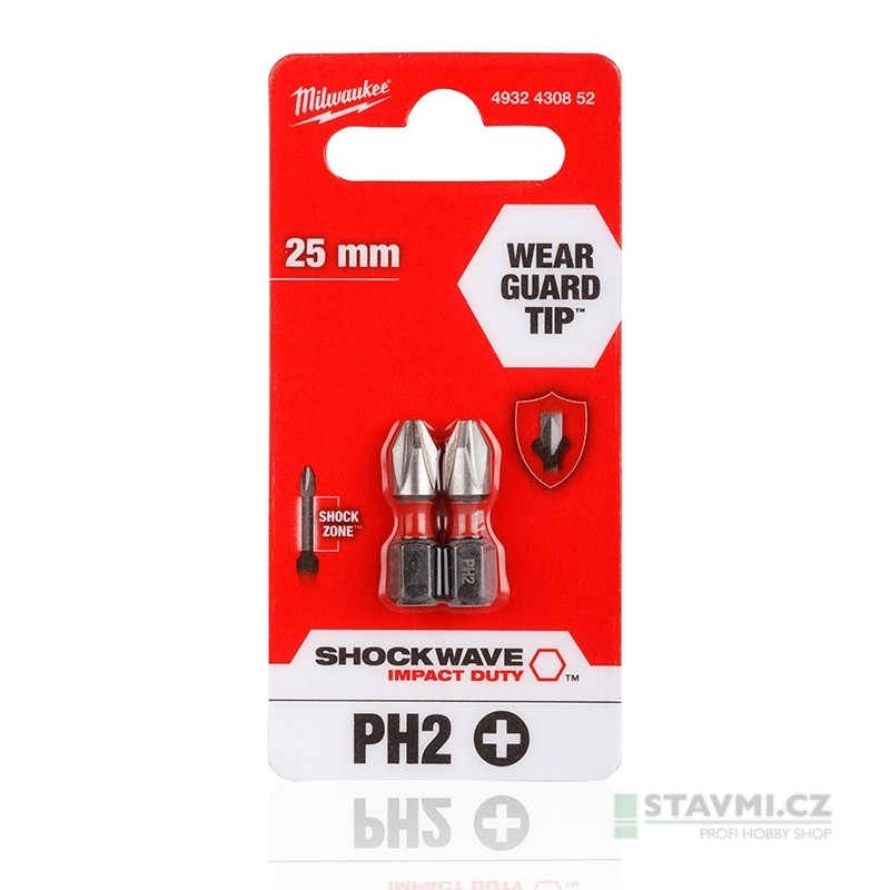 BİTS UÇ PH2 25mm 2Lİ PKT SHOCKWAVE