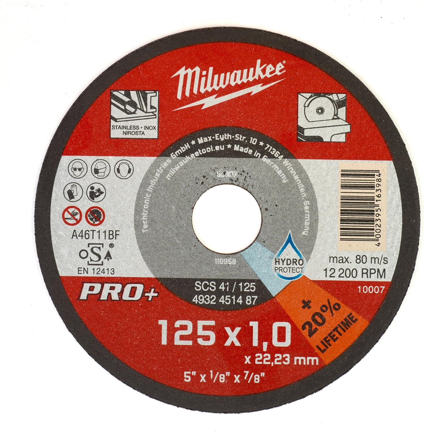 TAŞ METAL KESME INOX 125x22x1 1li PKT