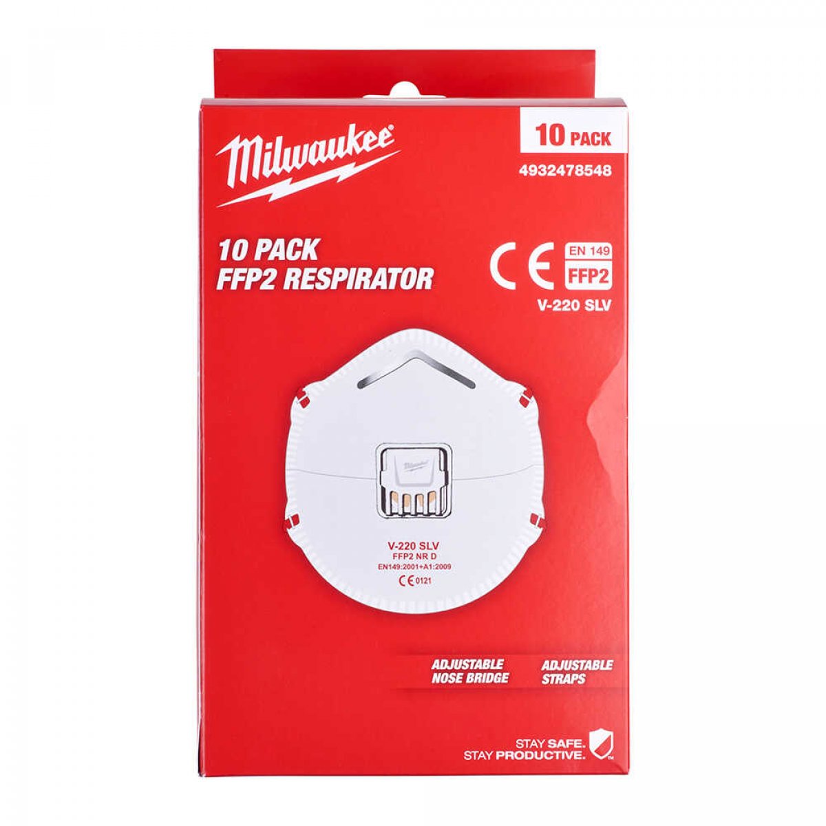 MİLWAUKEE FFP2 VALFLİ SOLUNUM MASKESİ 10' Lu