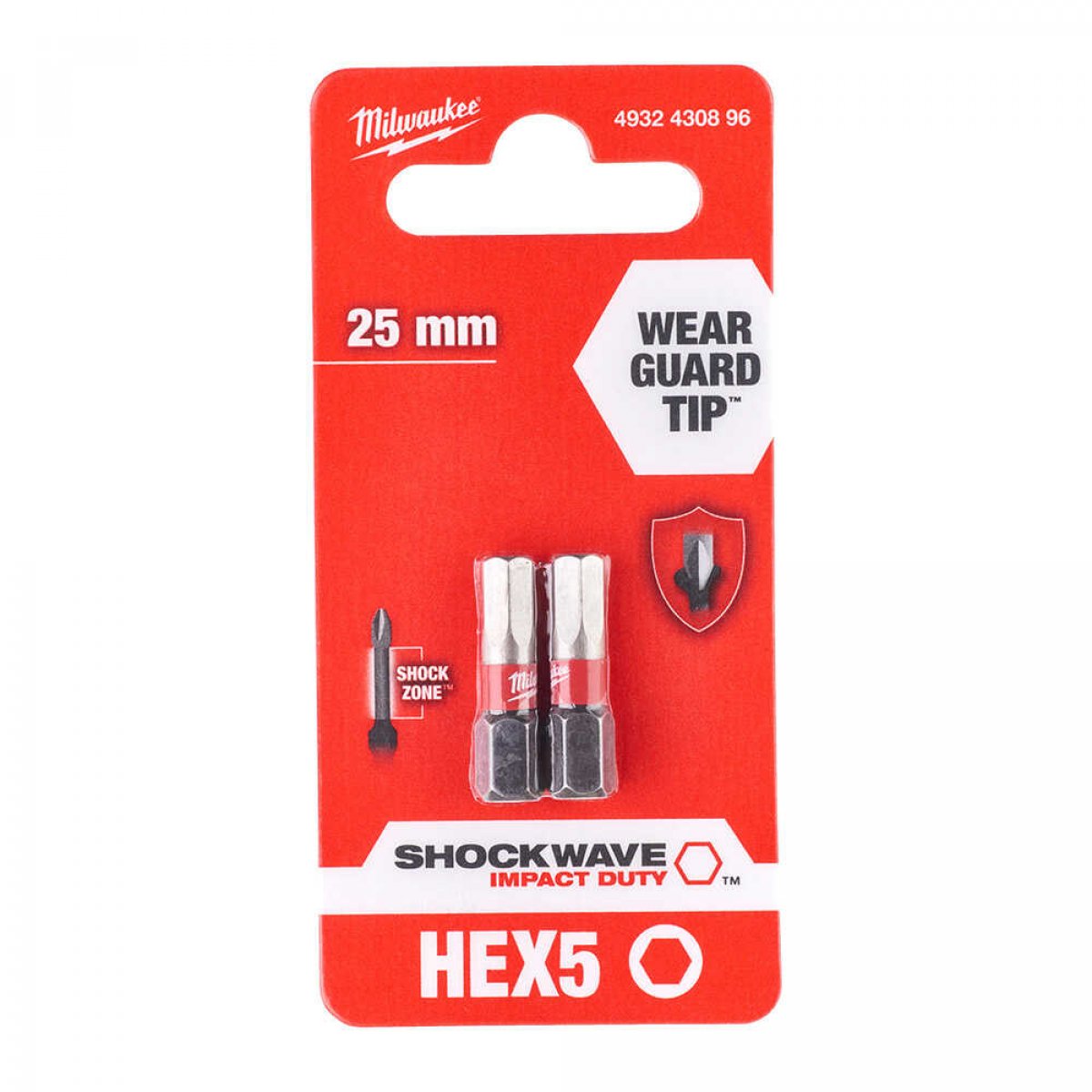 BİTS UÇ HEX5,0mm 25mm 2Lİ PKT SHOCKWAVE İMPACT
