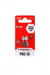 MİLWAUKEE BİTS UÇ PH2X25mm 2Lİ PKT SHOCKWAVE