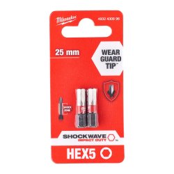 BİTS UÇ HEX5,0mm 25mm 2Lİ PKT SHOCKWAVE İMPACT